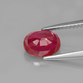 Rubino naturale rosso da 1,90 ct, taglio ovale, VS-SI