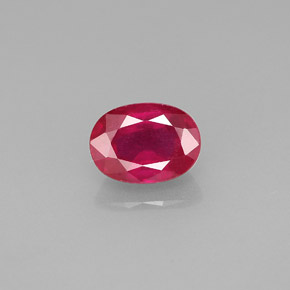 Rubino naturale rosso da 1,30 ct, taglio ovale, VS-SI