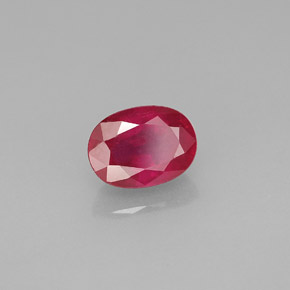 Rubino naturale rosso da 1,30 ct, taglio ovale, VS-SI