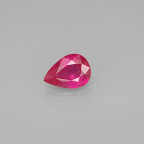 Rubino naturale rosso da 0,90 ct, taglio a pera, VS-SI
