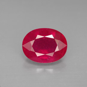 Rubino naturale rosso da 2,77 ct, taglio ovale, SI