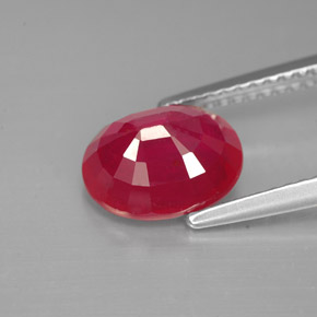 Rubino naturale rosso da 2,77 ct, taglio ovale, SI