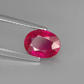 Rubino naturale rosso da 1,62 ct, taglio ovale, VS-SI