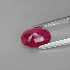 Rubino naturale rosso da 1,62 ct, taglio ovale, VS-SI