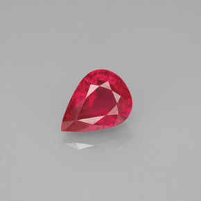 Rubino naturale rosso da 1,53 ct, taglio a pera, VS-SI