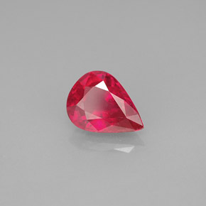 Rubino naturale rosso da 1,53 ct, taglio a pera, VS-SI