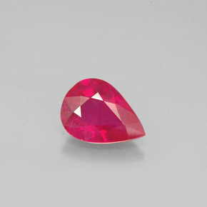 Rubino naturale rosso da 1,37 ct, taglio a pera, VS-SI
