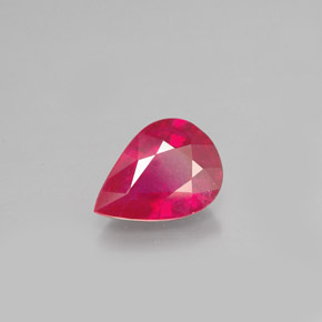 Rubino naturale rosso da 1,37 ct, taglio a pera, VS-SI