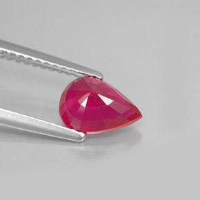 Rubino naturale rosso da 1,37 ct, taglio a pera, VS-SI