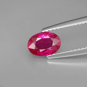 Rubino naturale rosso da 1,06 ct, taglio ovale, SI