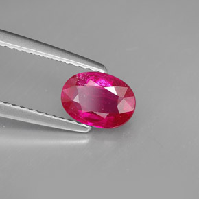 Rubino naturale rosso da 1,06 ct, taglio ovale, SI