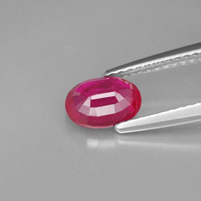 Rubino naturale rosso da 1,06 ct, taglio ovale, SI