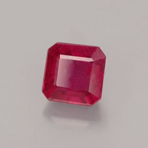 Rubino naturale rosso da 1,55 ct, taglio smeraldo, SI