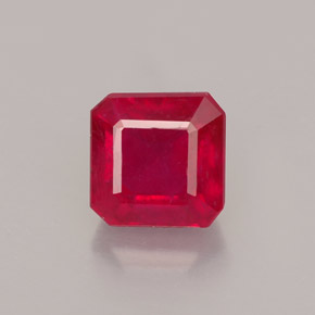 Rubino naturale rosso da 1,79 ct, taglio smeraldo, VS-SI