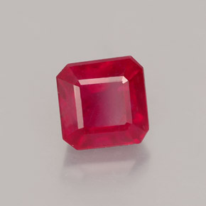 Rubino naturale rosso da 1,79 ct, taglio smeraldo, VS-SI