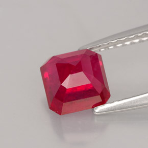 Rubino naturale rosso da 1,79 ct, taglio smeraldo, VS-SI