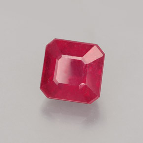 Rubino naturale rosso da 1,77 ct, taglio smeraldo, SI