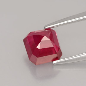 Rubino naturale rosso da 1,68 ct, taglio smeraldo, VS-SI