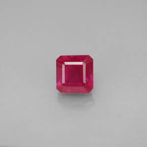 Rubino naturale rosso da 1,38 ct, taglio smeraldo, VS-SI