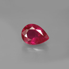 Rubino naturale rosso da 1,44 ct, taglio a pera, VS-SI