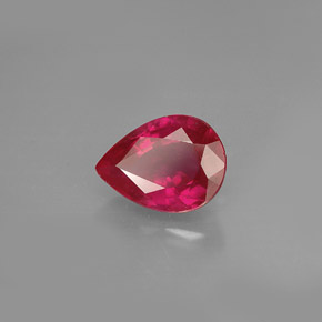 Rubino naturale rosso da 1,44 ct, taglio a pera, VS-SI