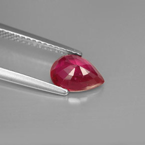 Rubino naturale rosso da 1,44 ct, taglio a pera, VS-SI