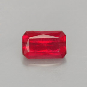 Rubino naturale rosso da 1,80 ct, taglio smeraldo, VS-SI