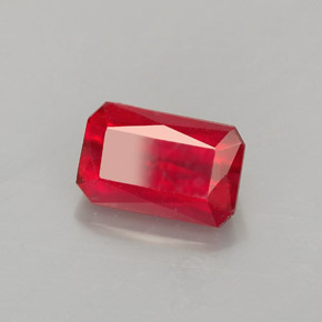 Rubino naturale rosso da 1,80 ct, taglio smeraldo, VS-SI
