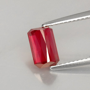 Rubino naturale rosso da 1,80 ct, taglio smeraldo, VS-SI