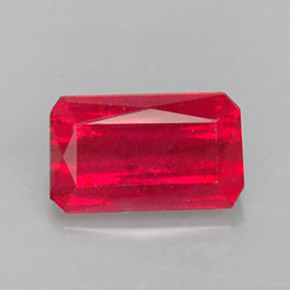 Rubino naturale rosso da 1,77 ct, taglio smeraldo, VS-SI