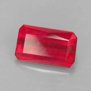 Rubino naturale rosso da 1,77 ct, taglio smeraldo, VS-SI