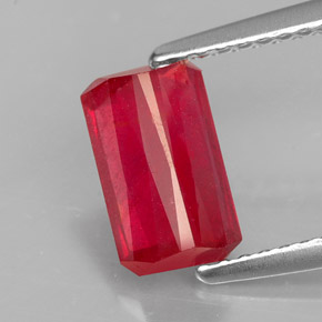 Rubino naturale rosso da 1,77 ct, taglio smeraldo, VS-SI
