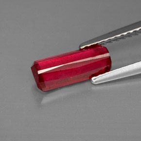 Rubino naturale rosso da 1,44 ct, taglio smeraldo, VS-SI