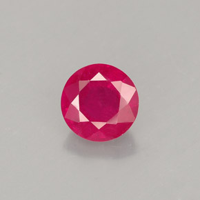 Rubino naturale rosso da 1,38 ct, taglio rotondo, VS-SI