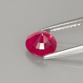 Rubino naturale rosso da 1,28 ct, taglio rotondo, VS-SI