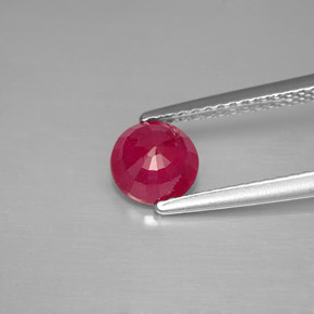 Rubino naturale rosso da 1,10 ct, taglio rotondo, SI