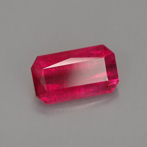 Rubino naturale rosso da 1,52 ct, taglio smeraldo, VS-SI