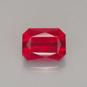 Rubino naturale rosso da 1,67 ct, taglio smeraldo, SI