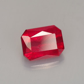 Rubino naturale rosso da 1,67 ct, taglio smeraldo, SI