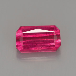 Rubino naturale rosso da 1,13 ct, taglio smeraldo, VS-SI