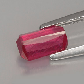 Rubino naturale rosso da 1,13 ct, taglio smeraldo, VS-SI