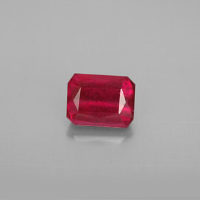 Rubino naturale rosso da 1,35 ct, taglio smeraldo, SI