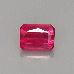 Rubino naturale rosso da 1,00 ct, taglio smeraldo, VS-SI