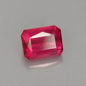 Rubino naturale rosso da 1,00 ct, taglio smeraldo, VS-SI