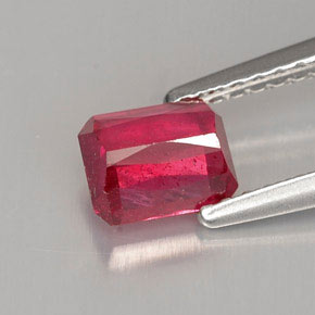 Rubino naturale rosso da 1,00 ct, taglio smeraldo, VS-SI
