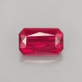 Rubino naturale rosso da 1,61 ct, taglio smeraldo, SI