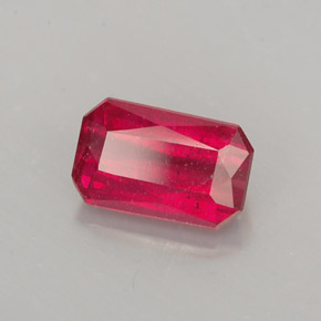Rubino naturale rosso da 1,61 ct, taglio smeraldo, SI