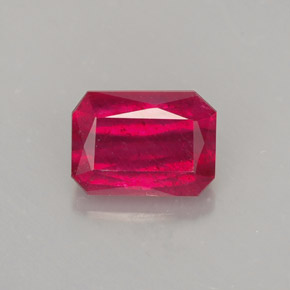 Rubino naturale rosso da 1,68 ct, taglio smeraldo, SI