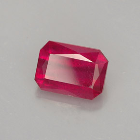 Rubino naturale rosso da 1,68 ct, taglio smeraldo, SI