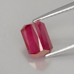 Rubino naturale rosso da 1,68 ct, taglio smeraldo, SI